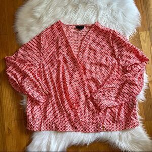 Women’s Worthington Orange and White Top 3X